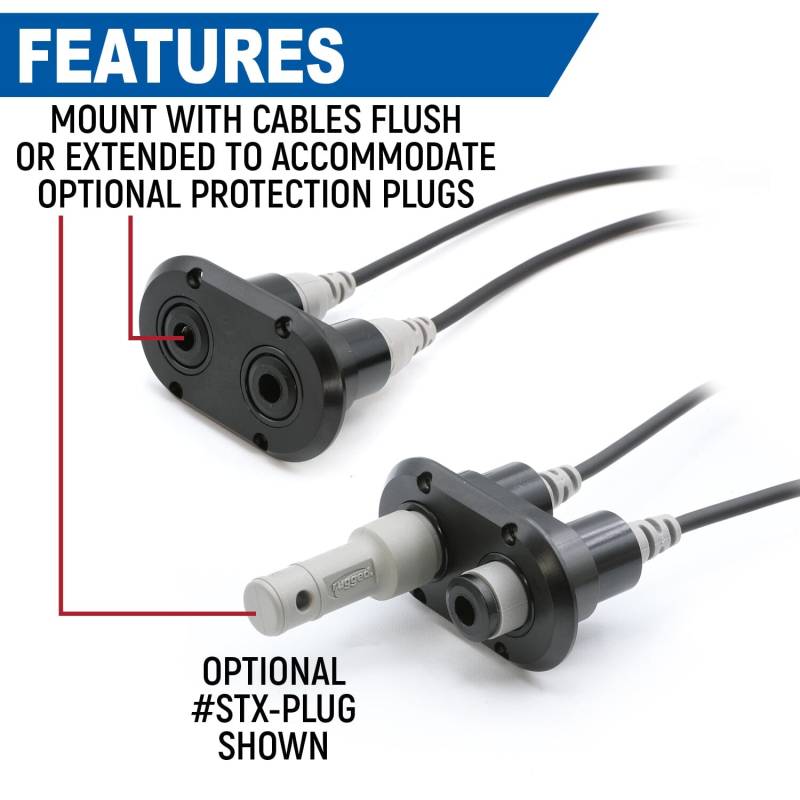 Rugged Radios Dual Headset / Helmet STX STEREO Jack Flush Mount