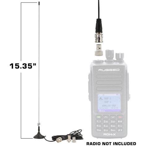 Rugged Radios Magnetic Mount Dual Band Antenna for Rugged Radios Handheld Radios R1, RDH-X, V3, RDH-16, RH-5R