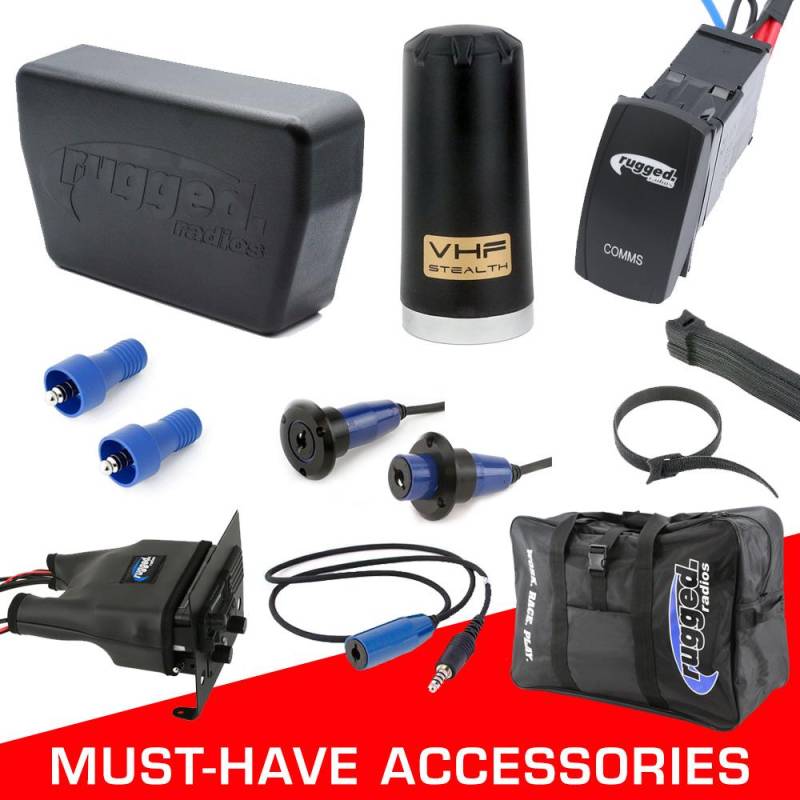 Rugged Radios Alpha Accessory Pack For Rugged Radios UTV SXS Intercom Radio Communication Systems