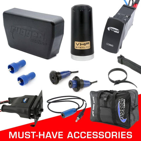 Rugged Radios Alpha Accessory Pack For Rugged Radios UTV SXS Intercom Radio Communication Systems without Intercom Extension Cables (for Headsets)