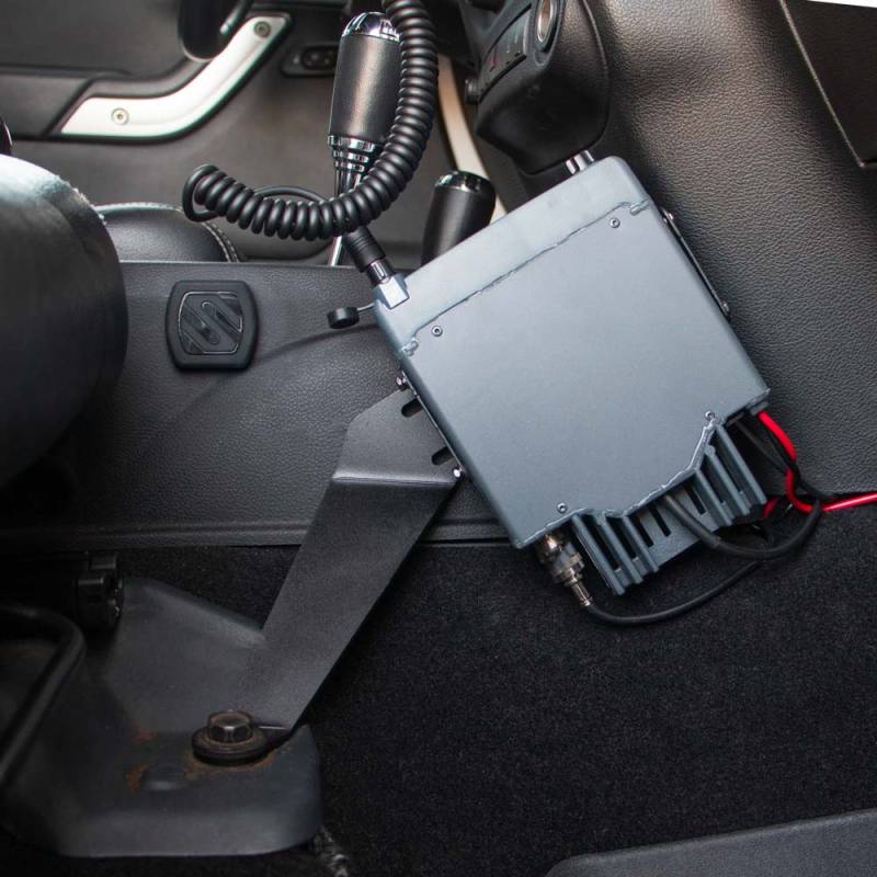Rugged Radios Mobile Radio Mount for Jeep JK 2 Door and JKU 4 Door - Passenger Side Interior
