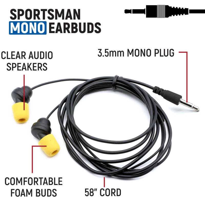 Rugged Radios Sportsman Foam Earbud Speakers - Mono