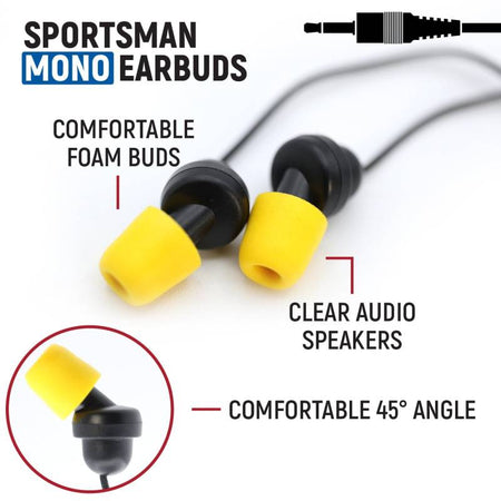 Rugged Radios Sportsman Foam Earbud Speakers - Mono