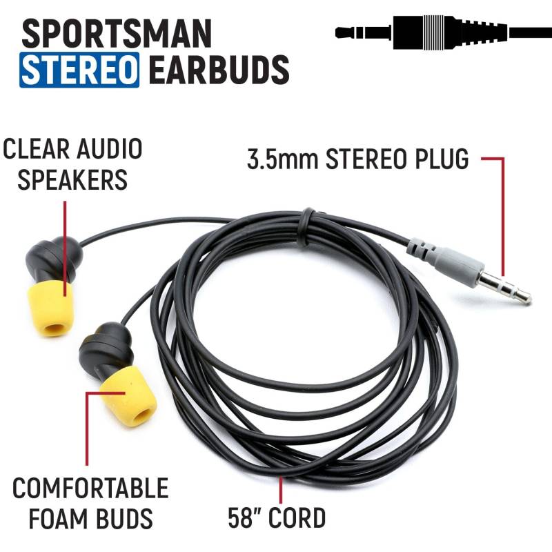 Rugged Radios Sportsman Foam Earbud Speakers - Stereo