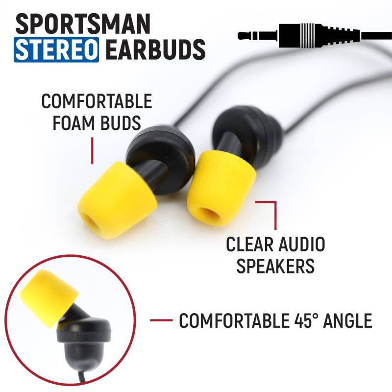 Rugged Radios Sportsman Foam Earbud Speakers - Stereo