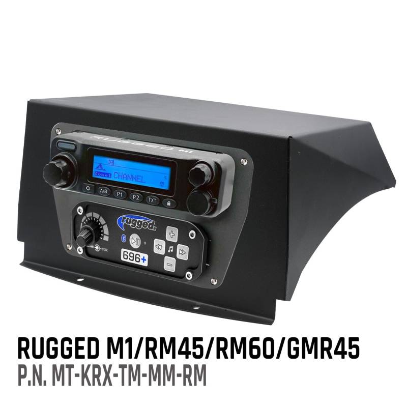 Rugged Radios Kawasaki KRX Multi-Mount Kit - Top Mount - for Rugged Radios UTV Intercoms and Radios - Motorola CM300D / Vertex 2200