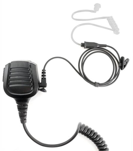 Rugged Radios Patrol Moto Kit - Ear Piece and Hand Mic - GMR2 - GMRS Radio