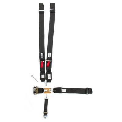 Hooker Harness Latch & Link Harness - 5-Point - Left Lap Belt Upside Down Ratchet Adjust - Black