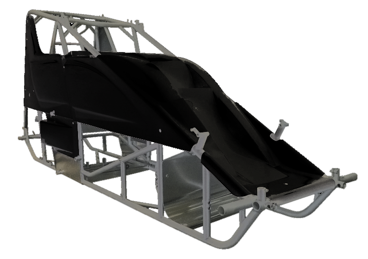 Triple X Sprint Car Kit B X-Wedge Black Inside Rail Body
