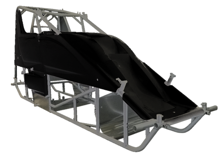 Triple X Sprint Car Kit B X-Wedge Black Inside Rail Body