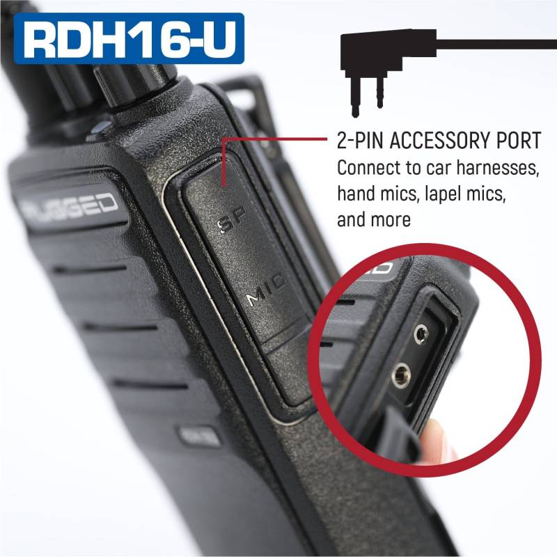 Rugged Radios Rugged Radios RDH16 UHF Business Band Handheld Radio - Digital and Analog - High Visibility Safety Yellow