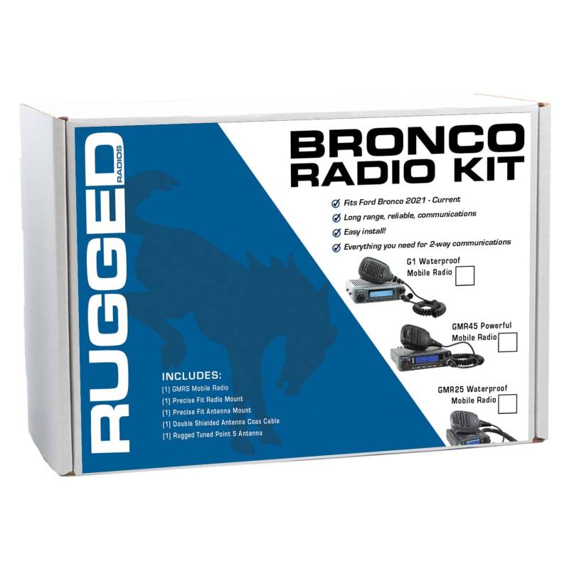 Rugged Radios Ford Bronco Two-Way GMRS Mobile Radio Kit - 41 Watt - G1 Waterproof