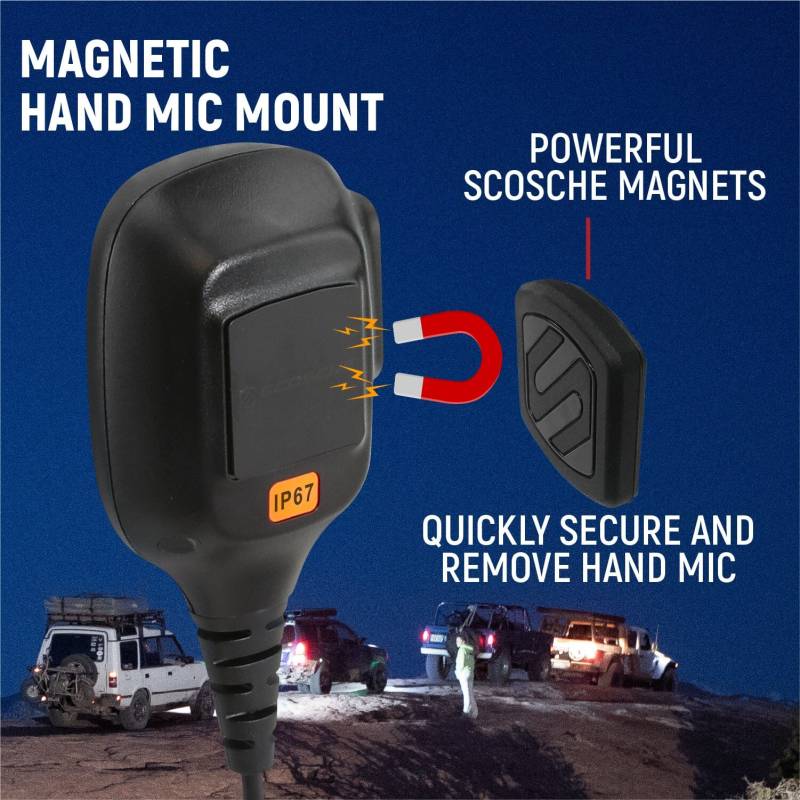 Rugged Radios Jeep Wrangler JK and JKU Two-Way GMRS Mobile Radio Kit - JK 2-Door 11-18 Jeep - 41 Watt - G1 Waterproof Radio