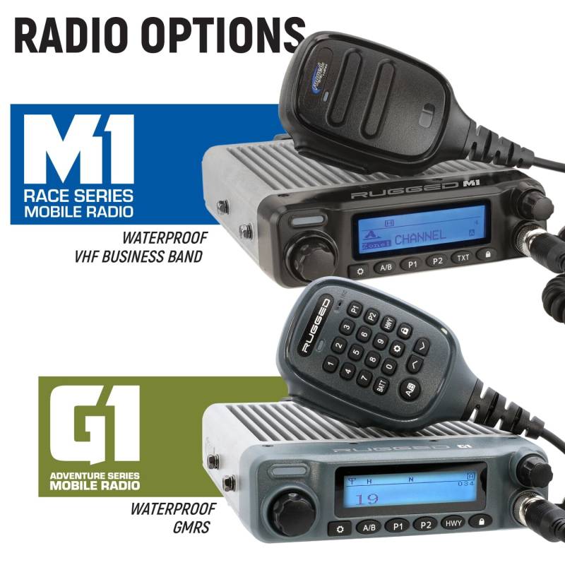 Rugged Radios Can-Am Maverick X3 Complete Communication Kit with Intercom and 2-Way Radio - 696 PLUS Remote Head Intercom - G1 GMRS Radio