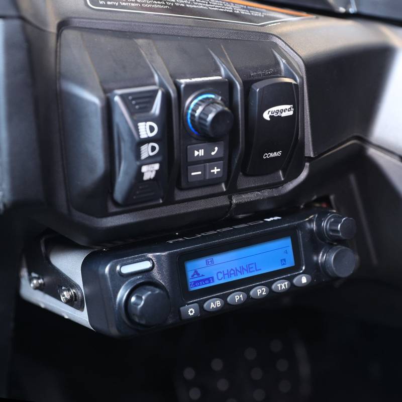 Rugged Radios Can-Am Maverick R Complete Communication Kit with Rocker Switch Intercom and 2-Way Radio - G1 GMRS
