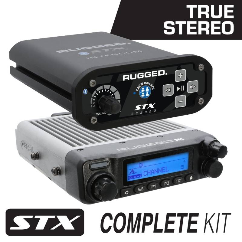 Rugged Radios STX STEREO Complete Master Communication Kit with Intercom and 2-Way Radio - G1 GMRS