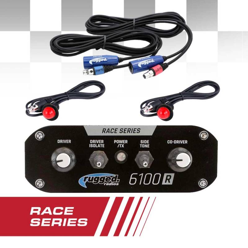 Rugged Radios RRP6100 2 Person Race Intercom Kit - DSP Chips Installed