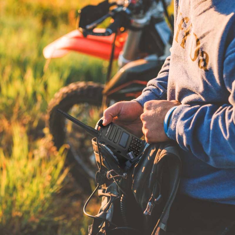 Rugged Radios MOTO MAX Complete Motorcycle Communication Kit with Heavy-Duty OFFROAD Cables - With High-Viz RDH-X