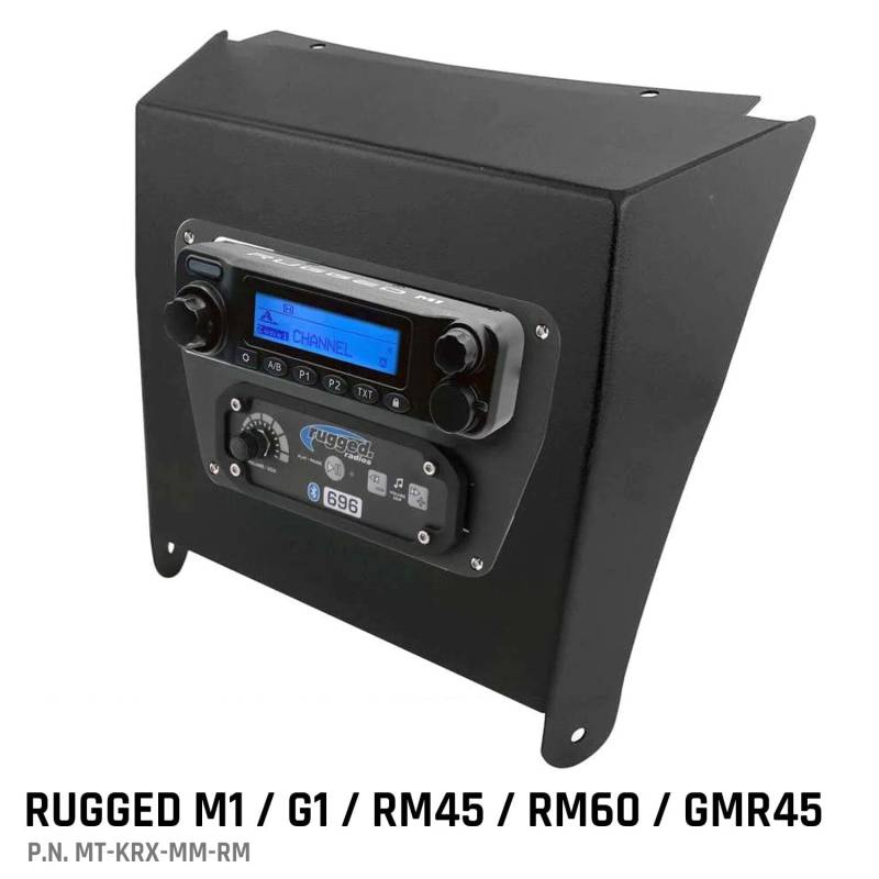 Rugged Radios Kawasaki KRX Multi-Mount Kit for M1 / G1 / RM45 / RM60 / GMR45 Radio and Rugged Radios Intercom - Motorola CM300D / Vertex VX2200