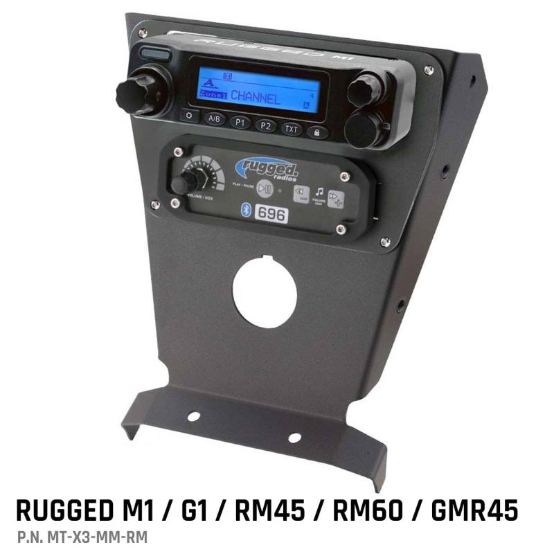 Rugged Radios Can-Am X3 Multi-Mount  Kit for Rugged Radios UTV Intercoms and Radios - Rugged Radios M1/G1/RM45/RM60/GMR45 with Switch Holes