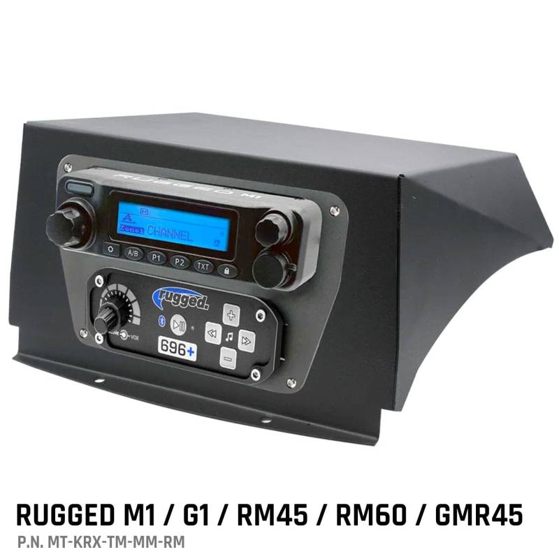 Rugged Radios Kawasaki KRX Multi-Mount Kit - Top Mount - for Rugged Radios UTV Intercoms and Radios - Rugged Radios M1/G1/RM45/RM60/GMR45 with Switch Holes