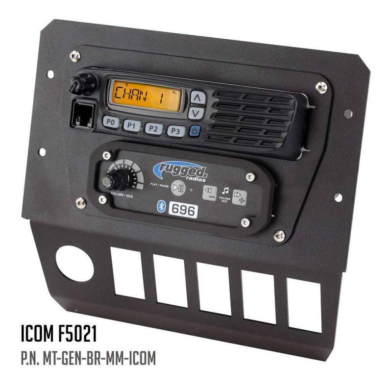 Rugged Radios Polaris General Multi-Mount  Kit for Radio and Intercom - Rugged Radios M1/G1/RM45/RM60/GMR45 with Switch Holes