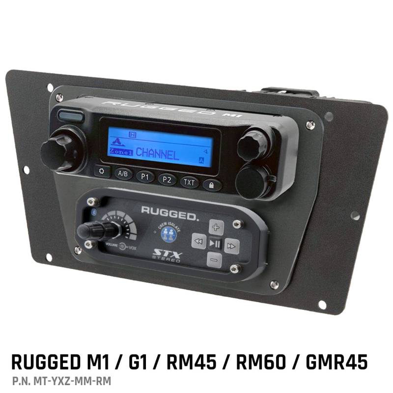 Rugged Radios Yamaha YXZ Multi-Mount - Rugged Radios M1/G1/RM45/RM60/GMR45 with Switch Holes