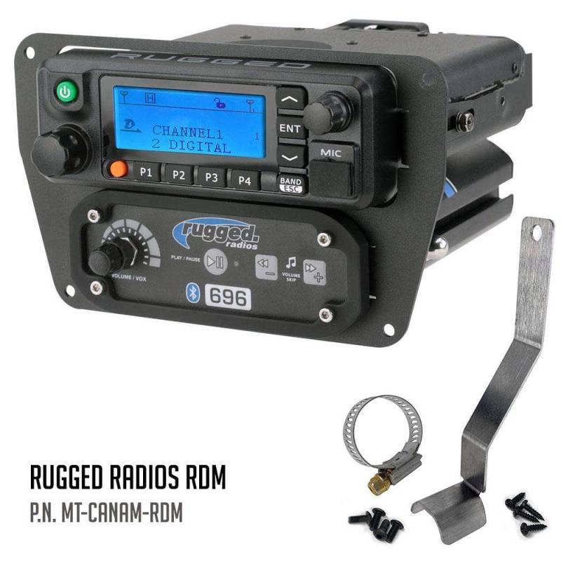 Rugged Radios Can-Am Commander Intercom and Radio Mount - Rugged Radios M1/G1/RM45/RM60/GMR45 with Switch Holes