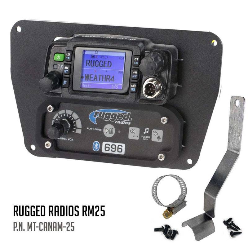 Rugged Radios Can-Am Commander Intercom and Radio Mount - Rugged Radios M1/G1/RM45/RM60/GMR45 with Switch Holes