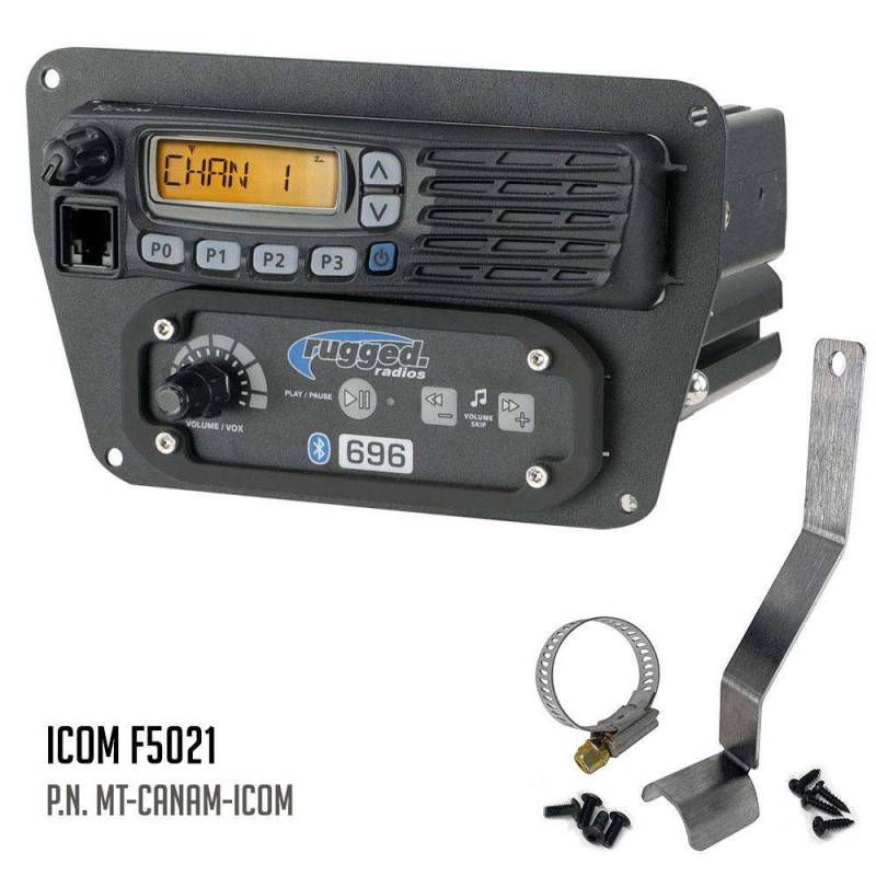 Rugged Radios Can-Am Commander Intercom and Radio Mount - Rugged Radios M1/G1/RM45/RM60/GMR45 with Switch Holes