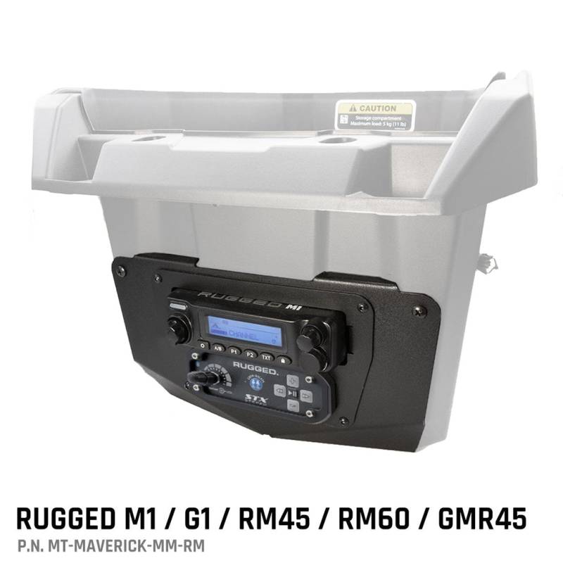 Rugged Radios Can-Am Commander and Maverick - Glove Box Multi-Mount Kit for Rugged Radios UTV Radios and Intercoms - Rugged Radios M1/G1/RM45/RM60/GMR45 with Switch Holes