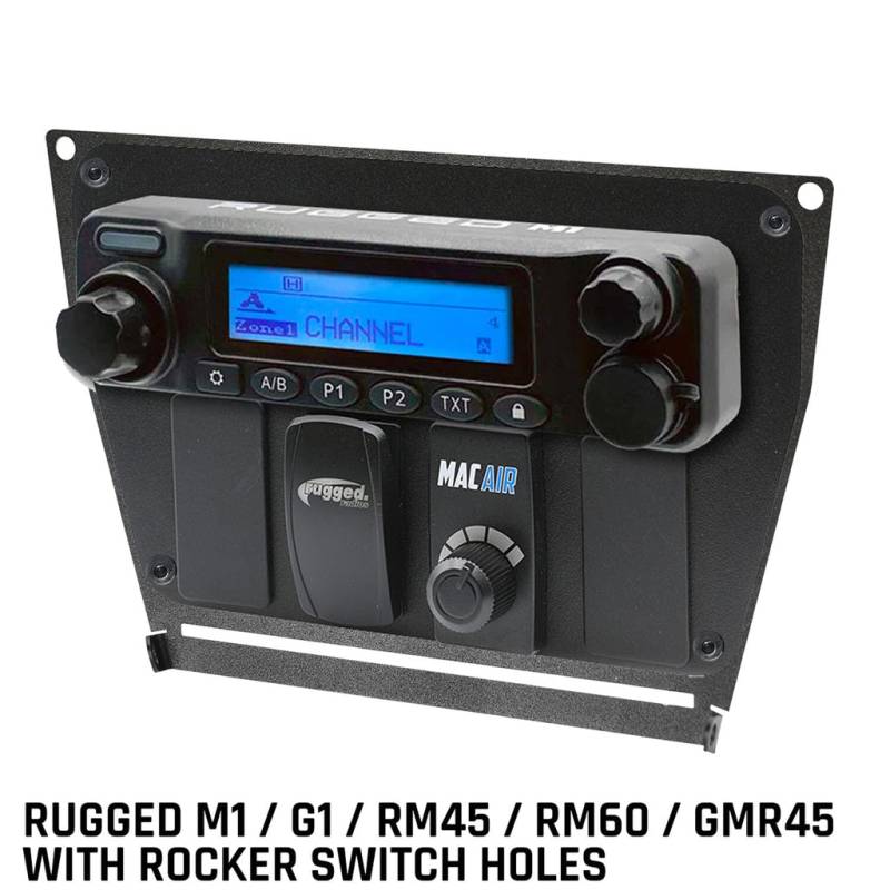 Rugged Radios Polaris RZR PRO XP, RZR Turbo R, and RZR PRO R Dash Mount Radio and Intercom - Rugged Radios M1/G1/RM45/RM60/GMR45 with Switch Holes