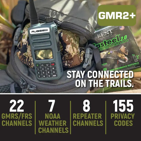 Rugged Radios GMR2 PLUS GMRS and FRS Two Way Handheld Radio - Grey