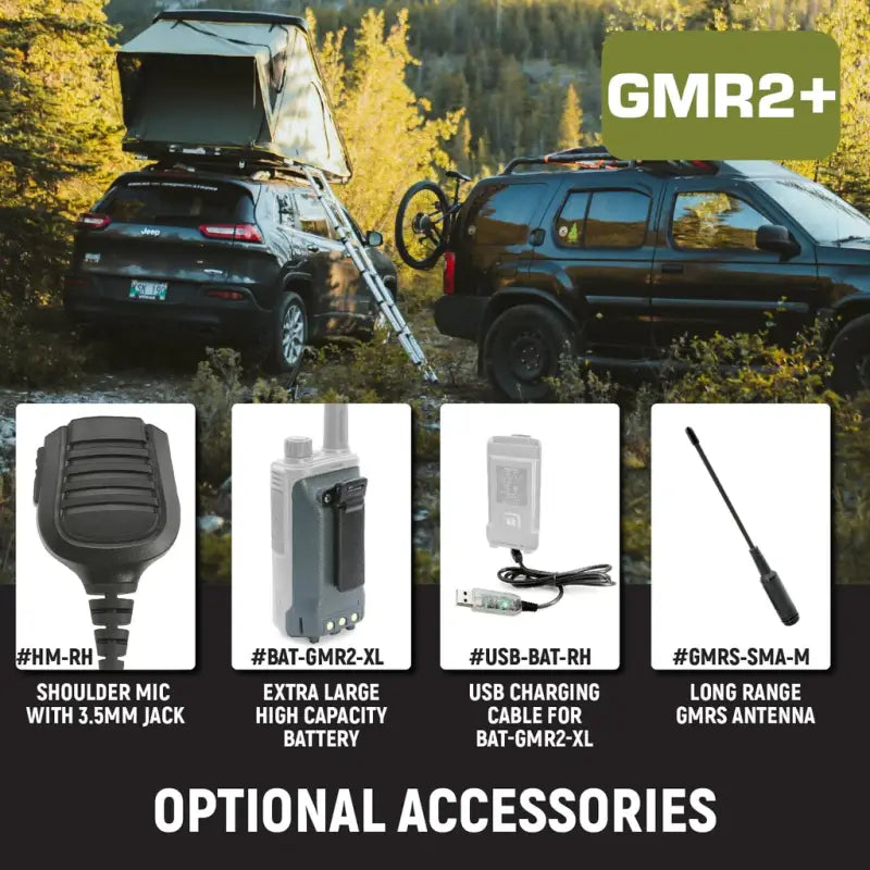 Rugged Radios GMR2 PLUS GMRS and FRS Two Way Handheld Radio - Grey