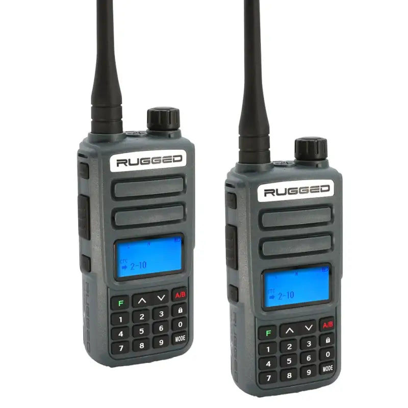 Rugged Radios GMR2 PLUS GMRS and FRS Two Way Handheld Radio - Grey - 2 Pack
