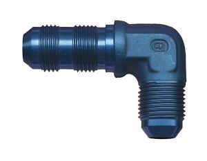 Earl's 12 AN Male to 12 AN Male Bulkhead 90 Degree Bulkhead Fitting - Blue Anodized