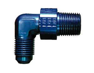 Earl's Aluminum 90 Male AN to Male Swivel NPT Adapter -10 AN to 3/8" NPT
