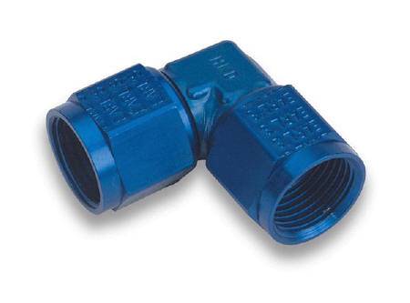 Earl's Aluminum 90 Low Profile Female AN Swivel to Female AN Swivel Adapter -16 AN