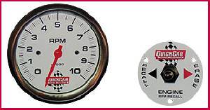 QuickCar 3-3/8" Tachometer w/ Remote Recall - 10,000 RPM