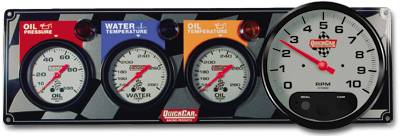 QuickCar 3-1 Gauge Panel - OP/WT/OT w/ 3-3/8" Remote Recall Tachometer