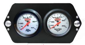 QuickCar Pro Sprint Car 2 Gauge Dash Panel - OP/WT