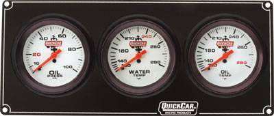 QuickCar Extreme 3 Gauge Dash Panel - WT/OP/OT