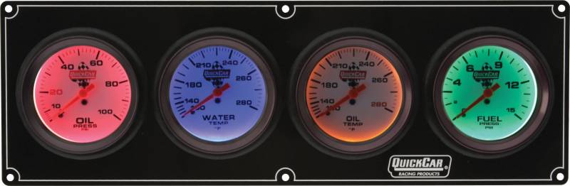 QuickCar Extreme 3 Gauge Dash Panel - WT/OP/FP