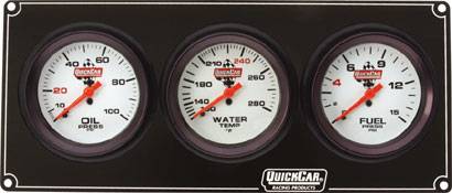 QuickCar Extreme 3 Gauge Dash Panel - WT/OP/FP