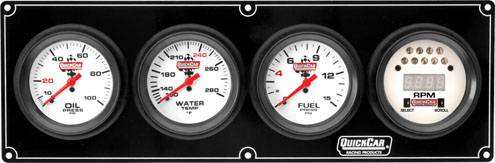 QuickCar Extreme Gauge Panel Assembly - Fuel Pressure / Oil Pressure / Digital Tachometer / Water Temperature
