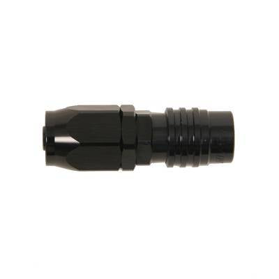 Jiffy-tite 2000 Series Quick-Connect -6 AN Straight Socket Hose End - Valved Fluorocarbon Seal - Stealth Black Finish