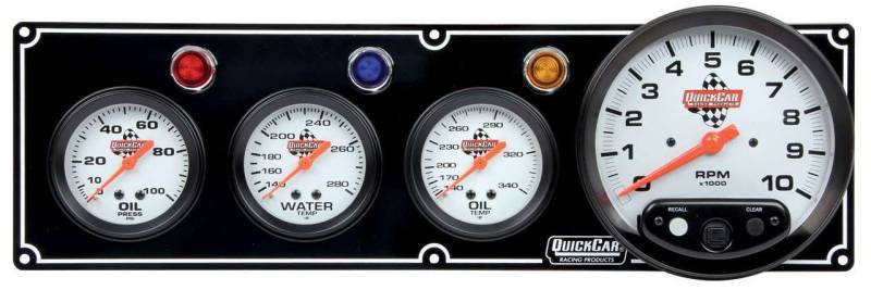 QuickCar 3-1 Gauge Panel w/ 5" Tach - OP/WT/OT