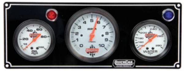 QuickCar 2-1 Gauge Panel w/ 3-3/8" Tach- OP/WT