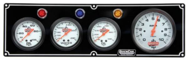 QuickCar 3-1 Gauge Panel w/ 3-3/8" Tach - OP/WT/OT