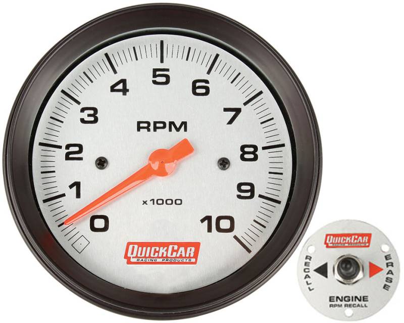 QuickCar 3 Gauge Panel - w/ 3-3/8" Tachometer - OP/WT/FP w/ 3-3/8" Remote Recall Tachometer